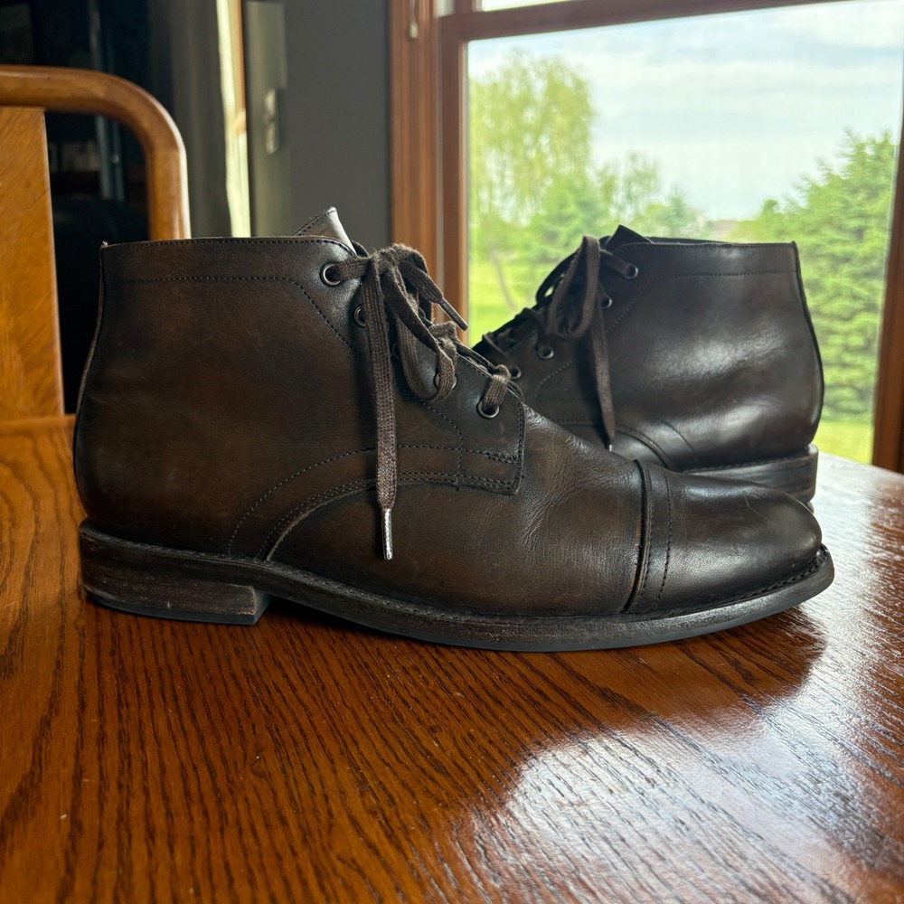 Thursday Boots Mens 10 Cadet Cap Toe Brown Leather Handcrafted Lace Up Ankle